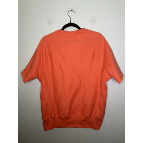 Champion Short Sleeve Crewneck Sweatshirt Mens Reverse Weave Orange Size Small - Picture 6 of 10